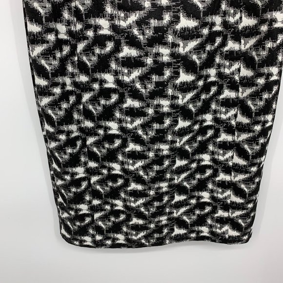 Calvin Klein Dress Black White Printed Sheath Sleeveless Stretch - Picture 4 of 11